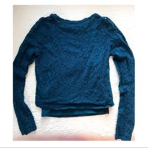 Hollister blue long sleeve blouse